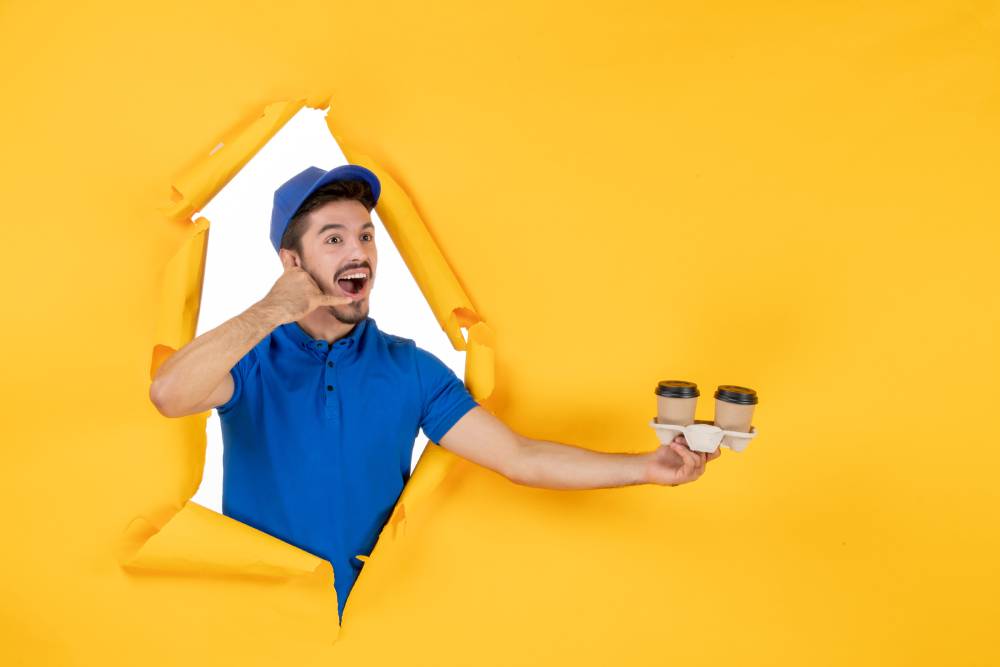 Delivery scooter on road